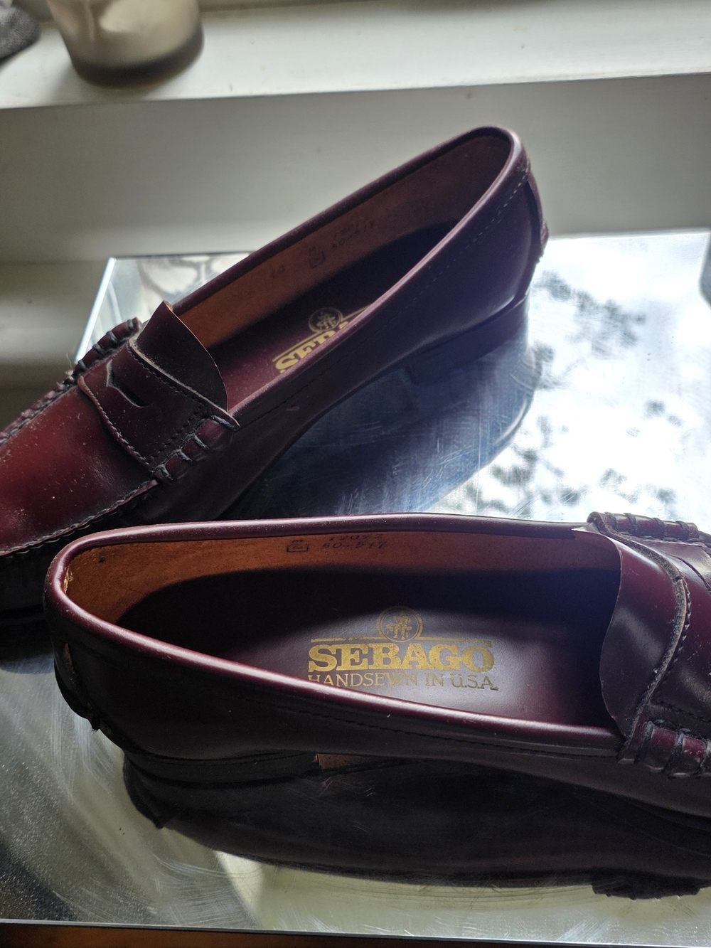 Sebago Classic Women’s Leather Burgundy Brown Danielle Penny Loafers 10 - Picture 4 of 8